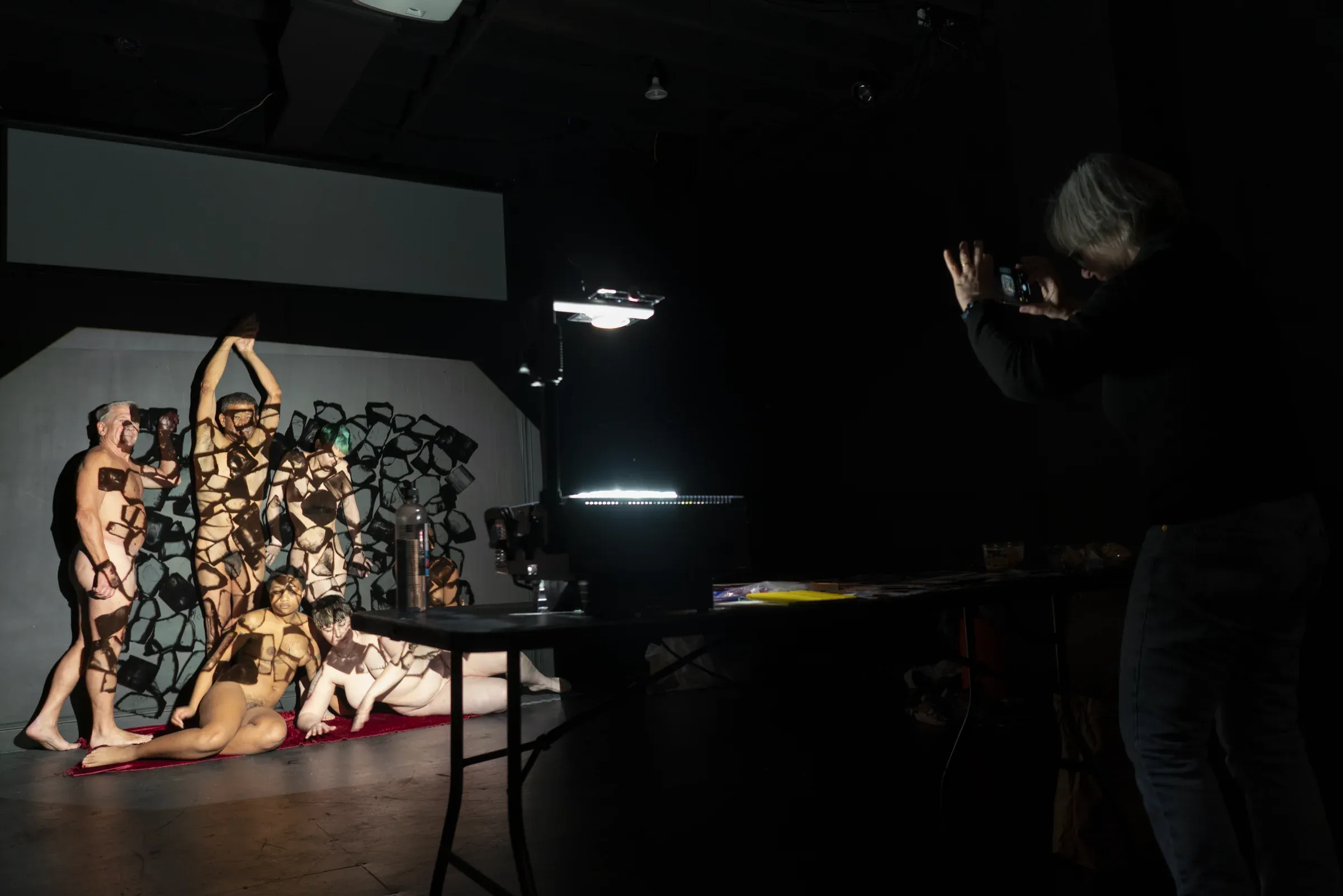 An artist photographed during the creative process.